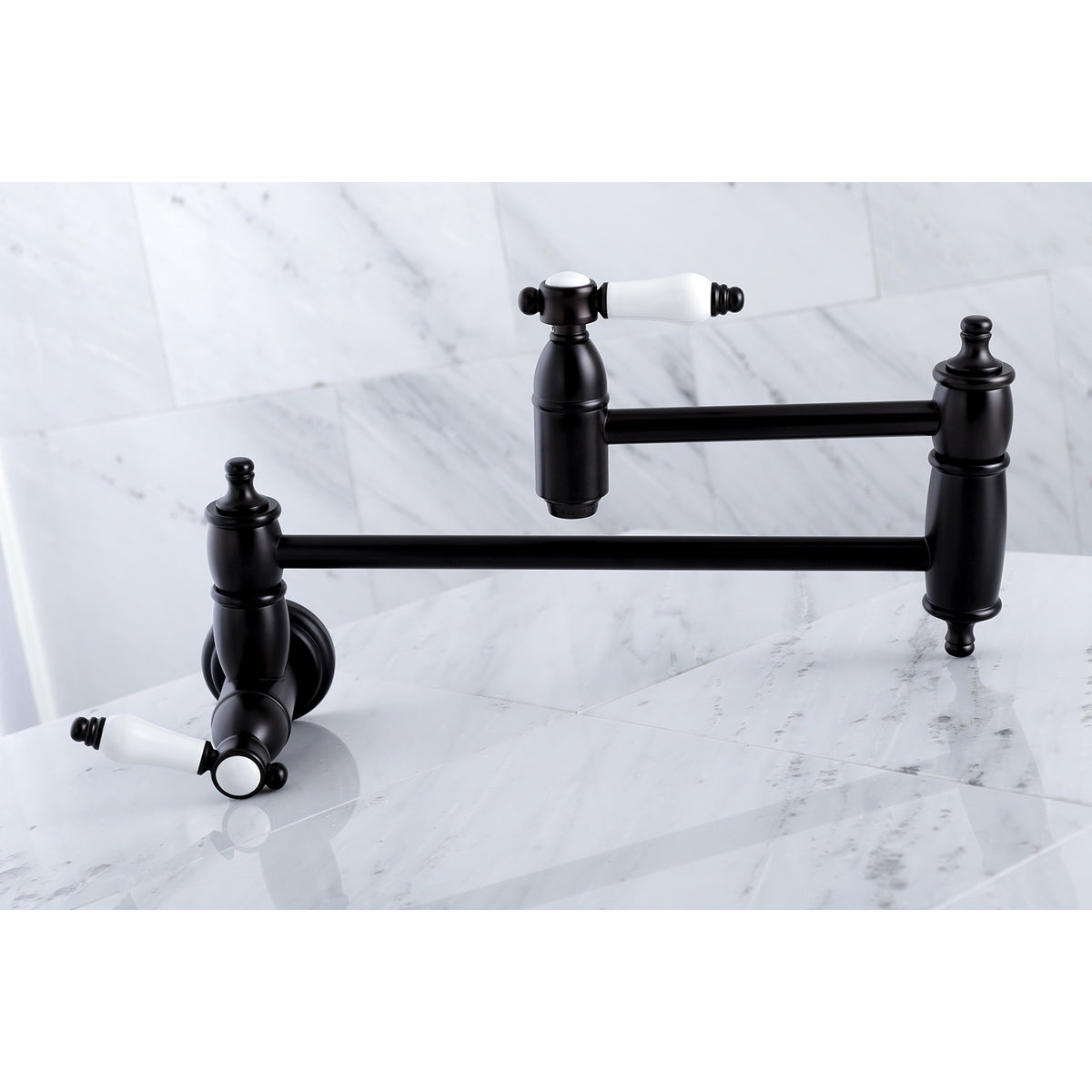 Kingston Brass KS3106BPL Bel-Air Wall Mount Pot Filler Kitchen Faucet