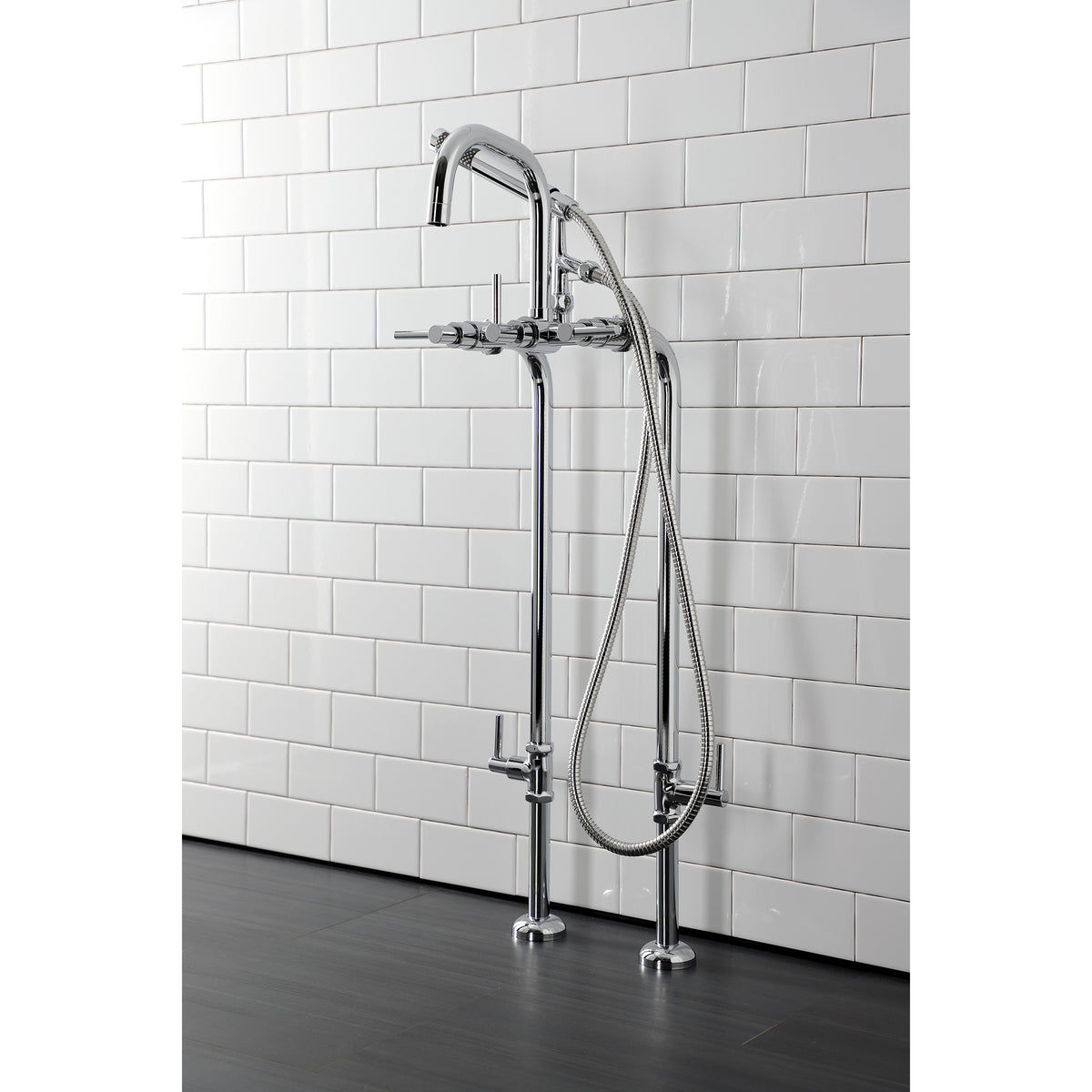 Aqua VintageL Concord Freestanding Tub Faucet with Supply Line, Stop Valve