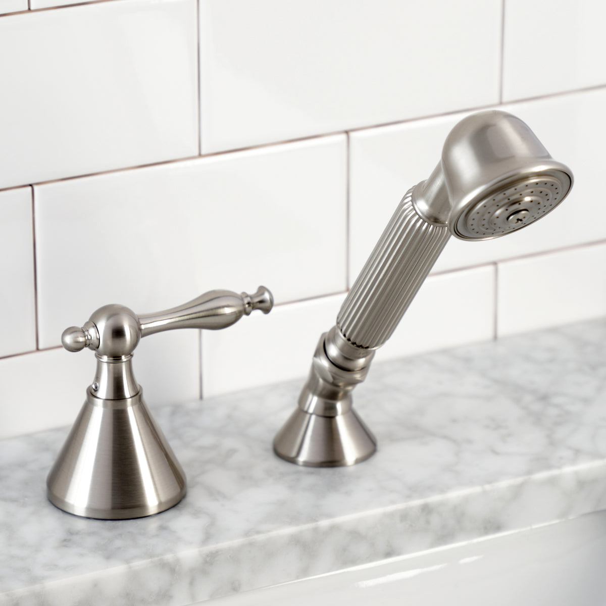 Kingston Brass Deck Mount Hand Shower with Diverter for Roman Tub Faucet