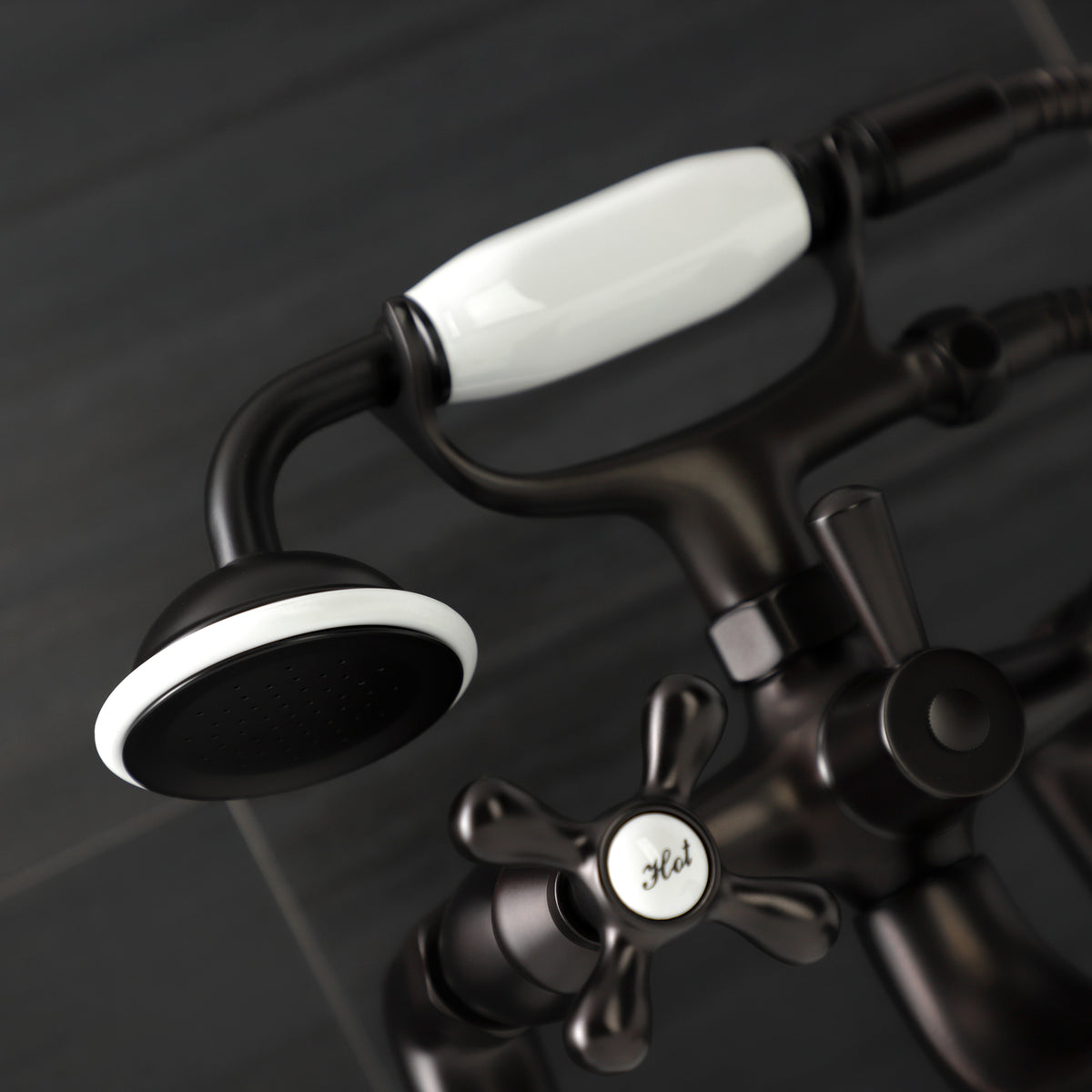 Kingston Deck Mount Clawfoot Tub Faucet with Hand Shower