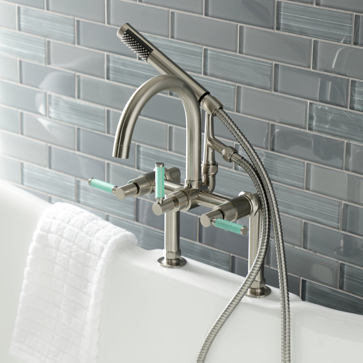 Aqua Vintage Kaiser 7-Inch Deck Mount Clawfoot Tub Faucet