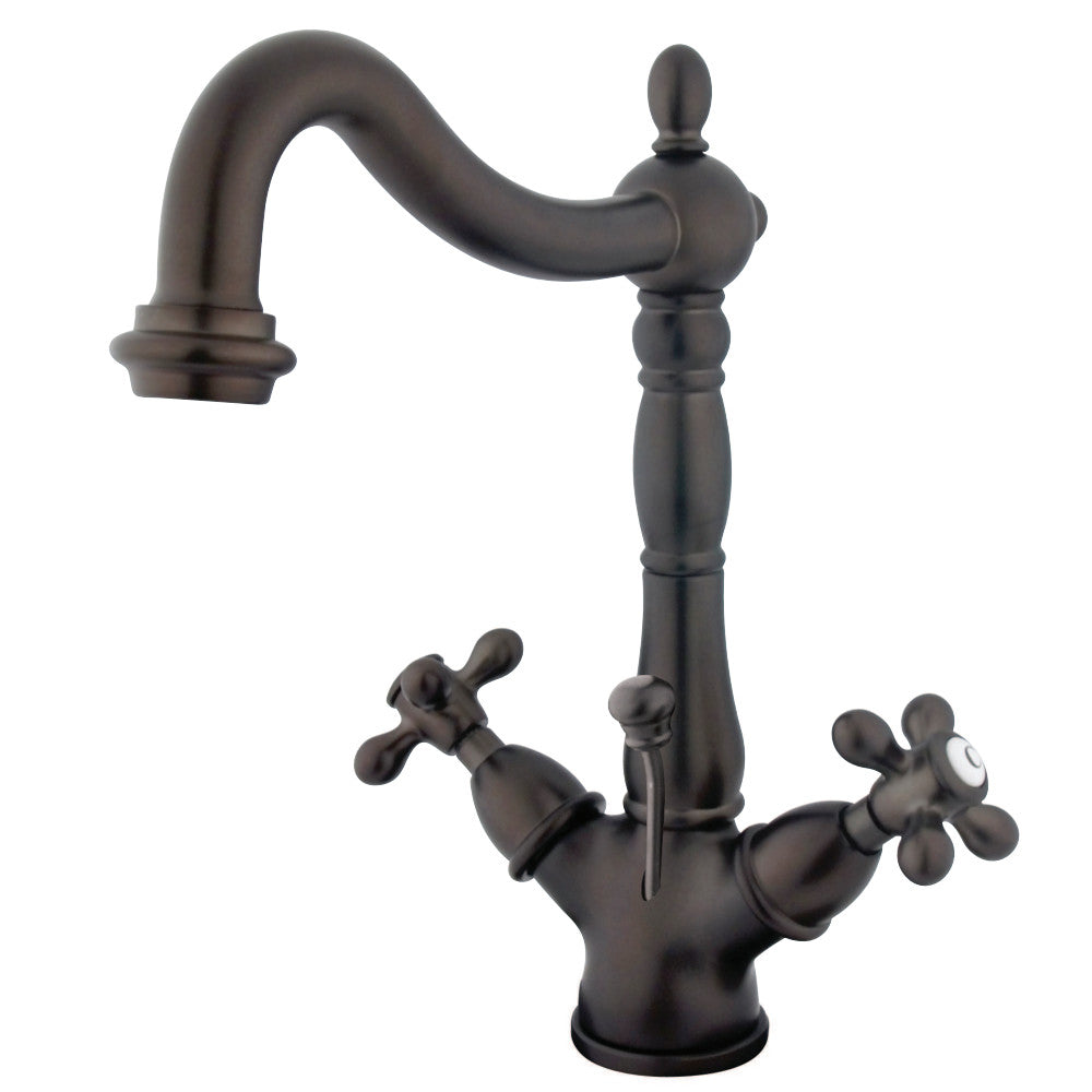 Kingston Brass KS1437AX Heritage Two-Handle Bathroom Faucet with Brass Pop-Up and Cover Plate