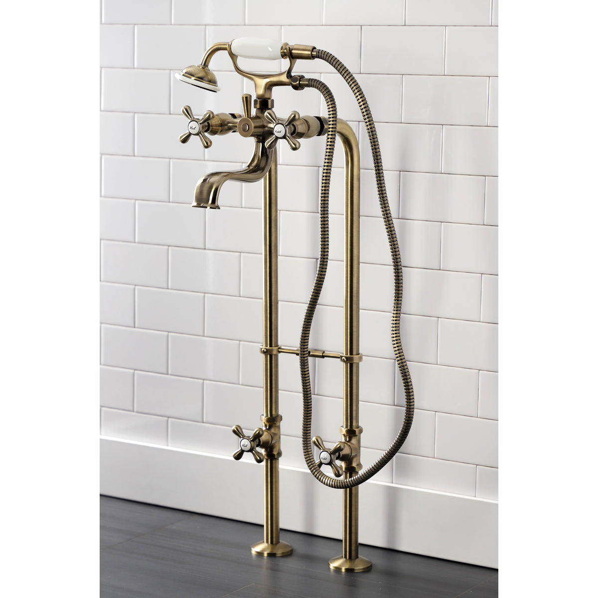 Kingston Freestanding Clawfoot Tub Faucet Package with Supply Line