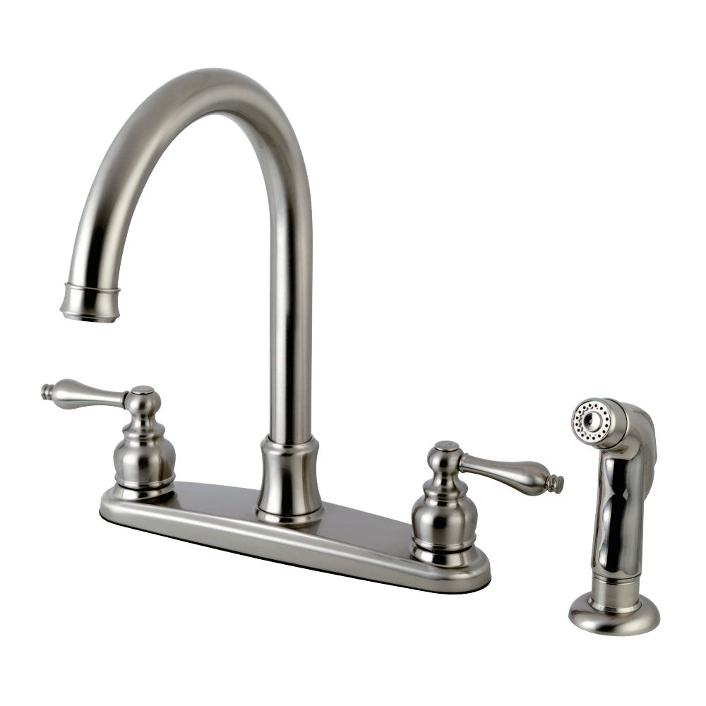 Kingston Brass FB7795ALSP Victorian 8-Inch Centerset Kitchen Faucet with Sprayer