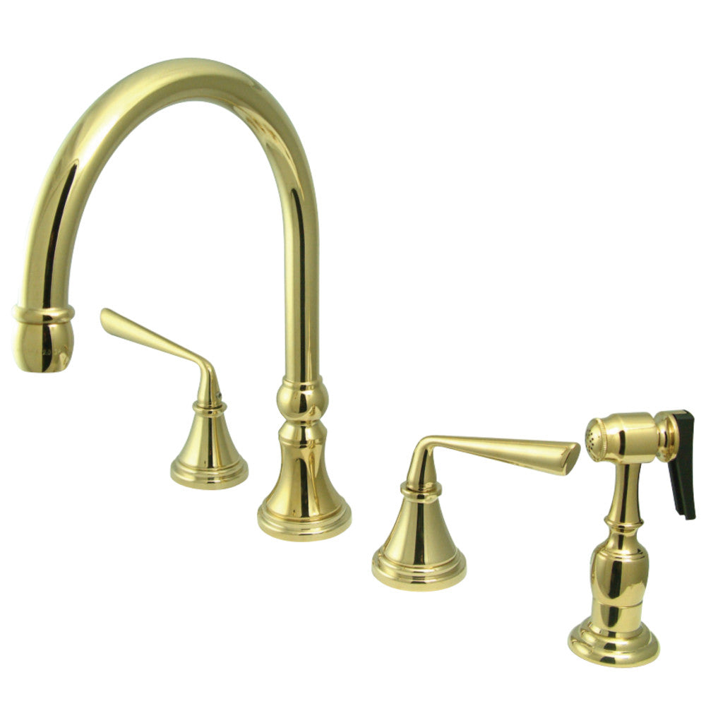 Kingston Brass KS2792ZLBS Widespread Kitchen Faucet