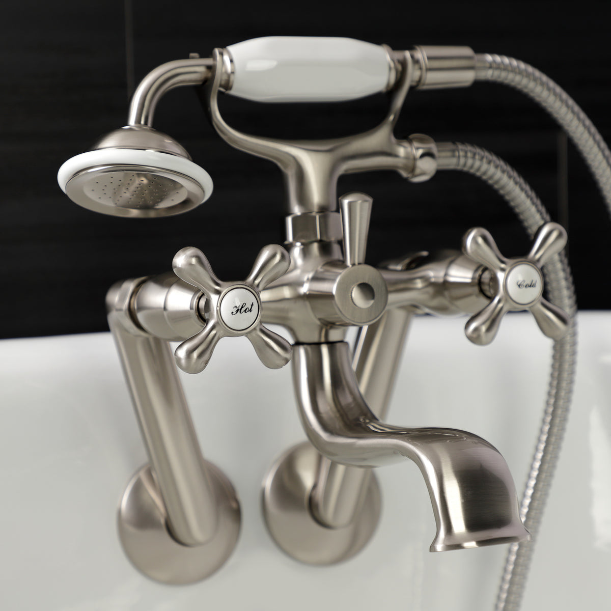 Kingston Wall Mount Clawfoot Tub Faucet with Hand Shower