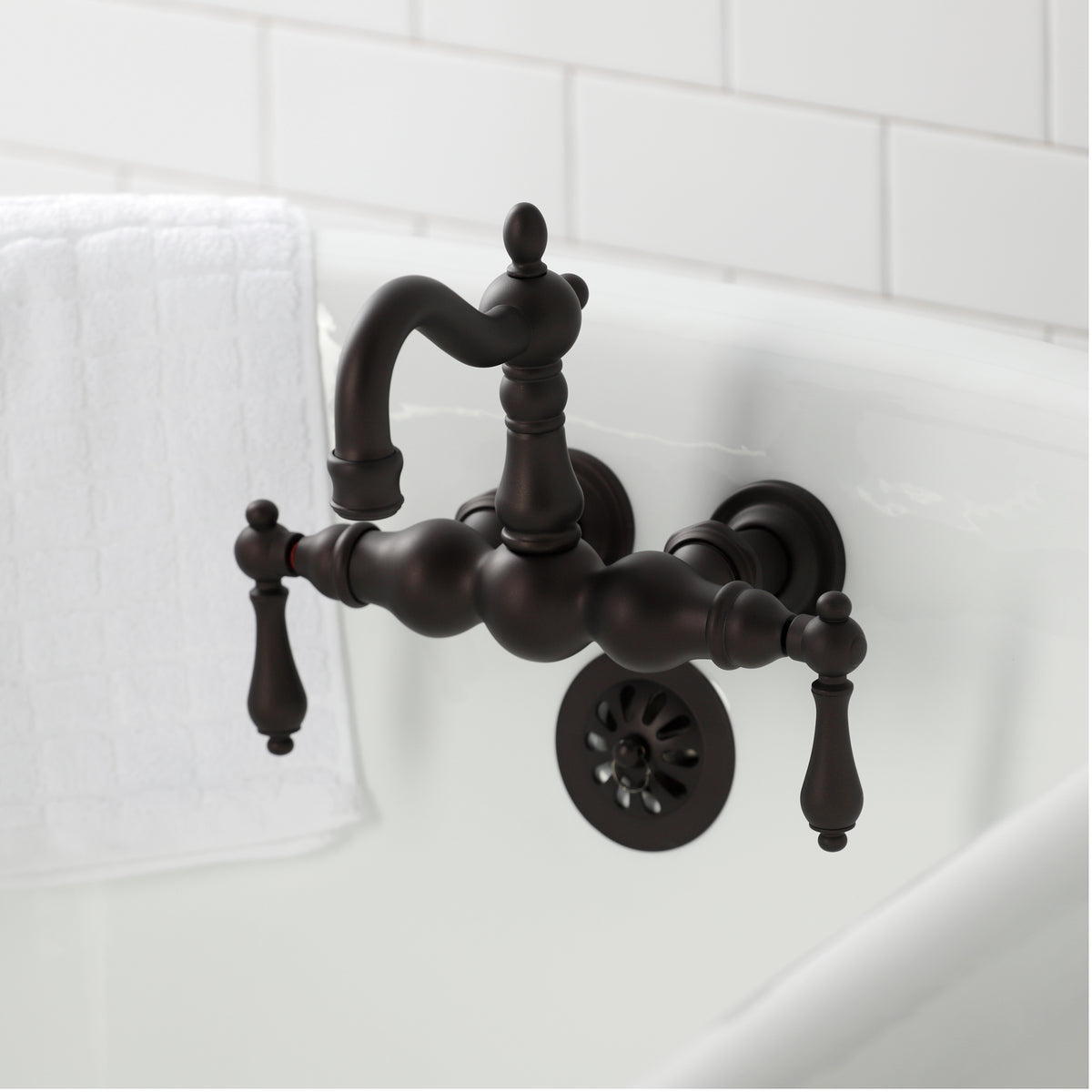 Heritage 3-3/8&quot; Tub Wall Mount Clawfoot Tub Faucet