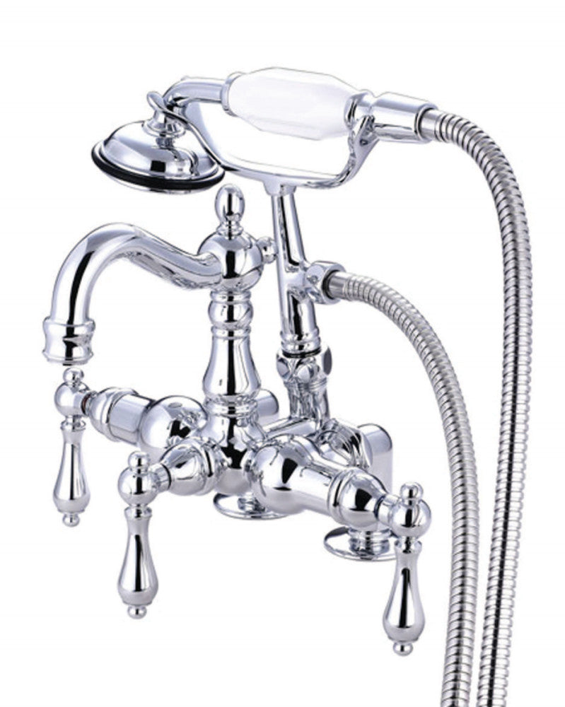 Vintage 3-3/8-Inch Deck Mount Clawfoot Tub Faucet with Hand Shower