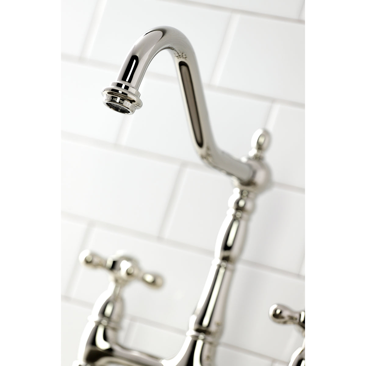 Kingston Brass KS1270AXBS Heritage Bridge Kitchen Faucet with Brass Sprayer