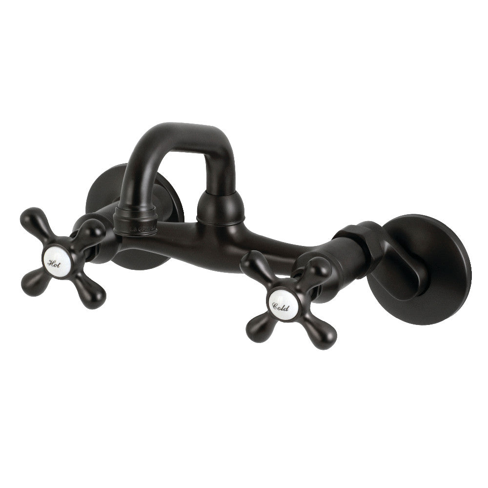 Kingston Brass KS212PB Two-Handle Wall Mount Bar Faucet