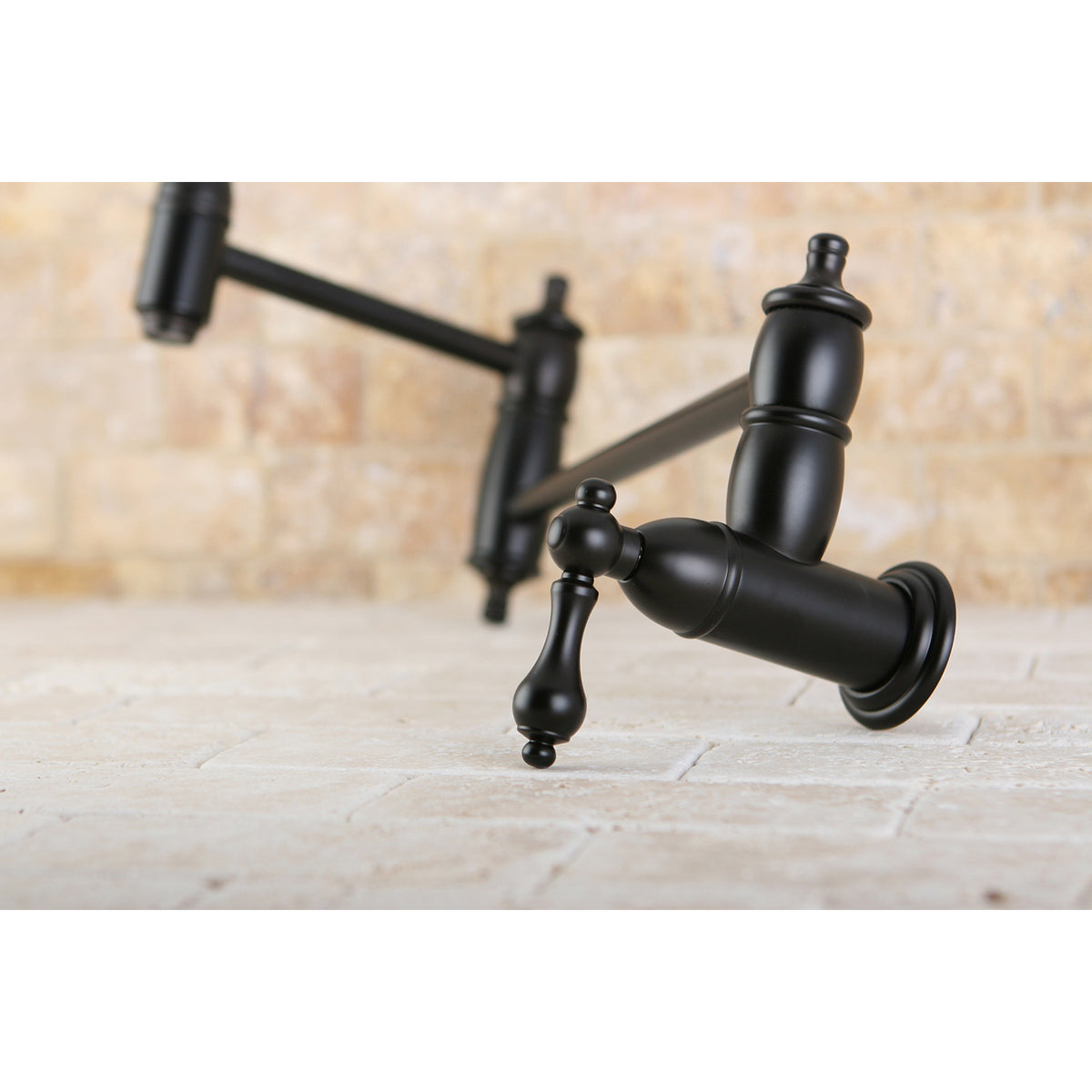Kingston Brass KS3101AL Restoration Wall Mount Pot Filler Kitchen Faucet