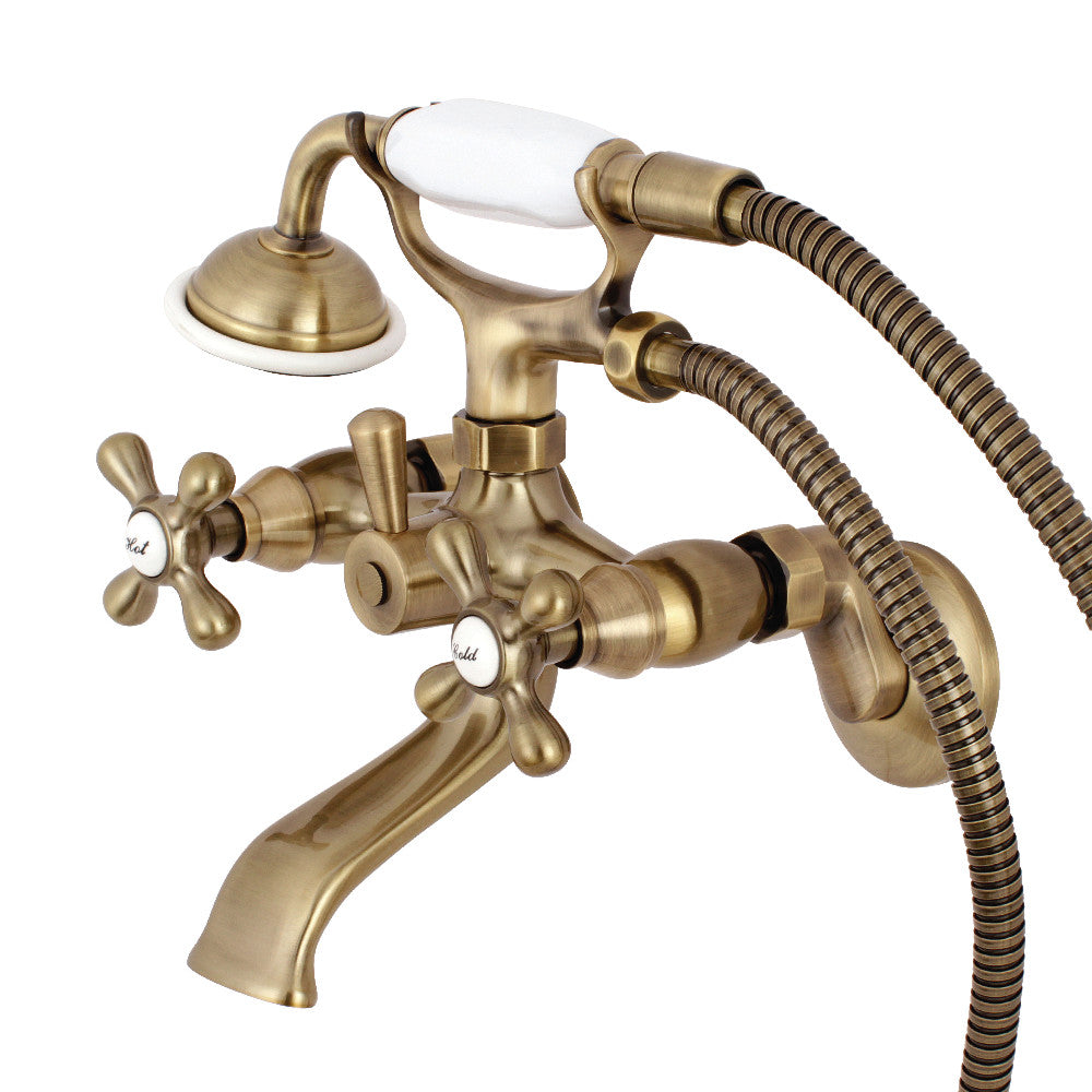 Kingston Tub Wall Mount Clawfoot Tub Faucet with Hand Shower