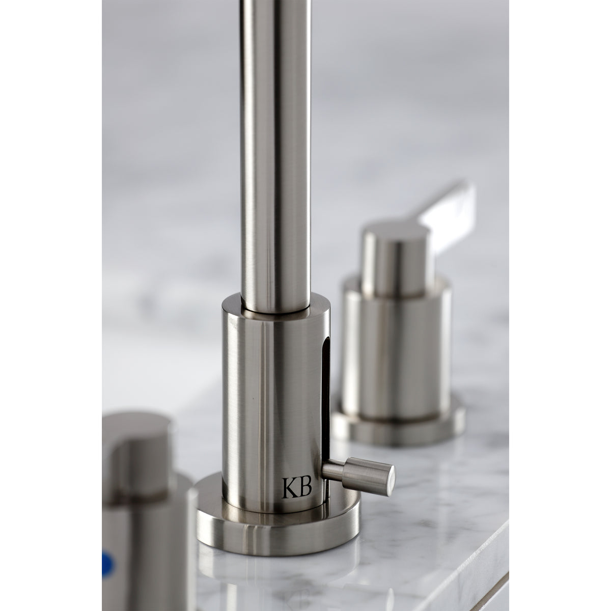 Kingston Brass FSC8938NDL NuvoFusion Widespread Bathroom Faucet with Brass Pop-Up