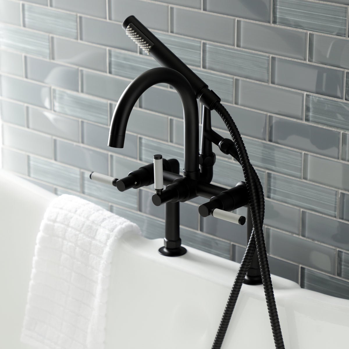 Aqua Vintage Kaiser 7-Inch Deck Mount Clawfoot Tub Faucet