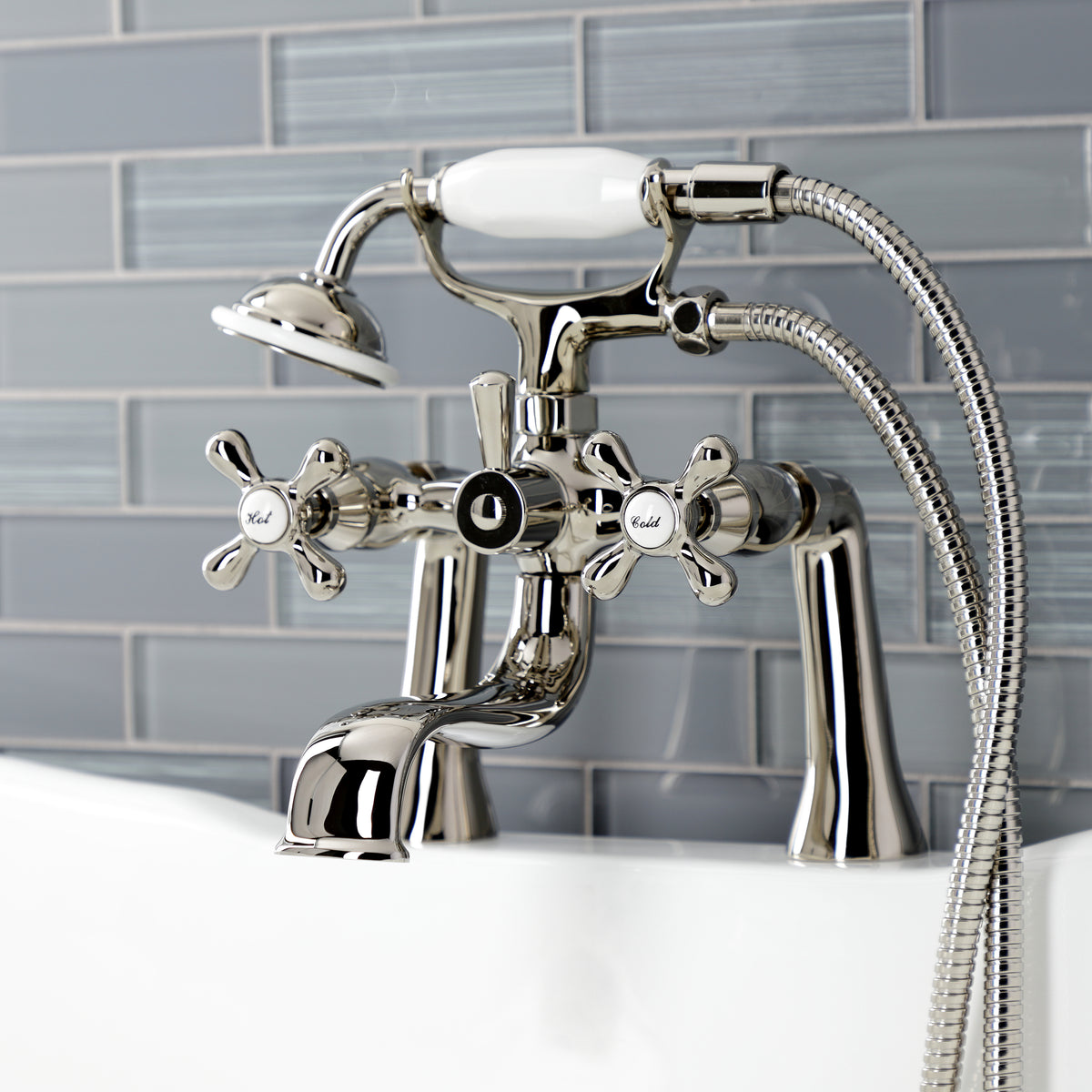 Kingston Deck Mount Clawfoot Tub Faucet with Hand Shower