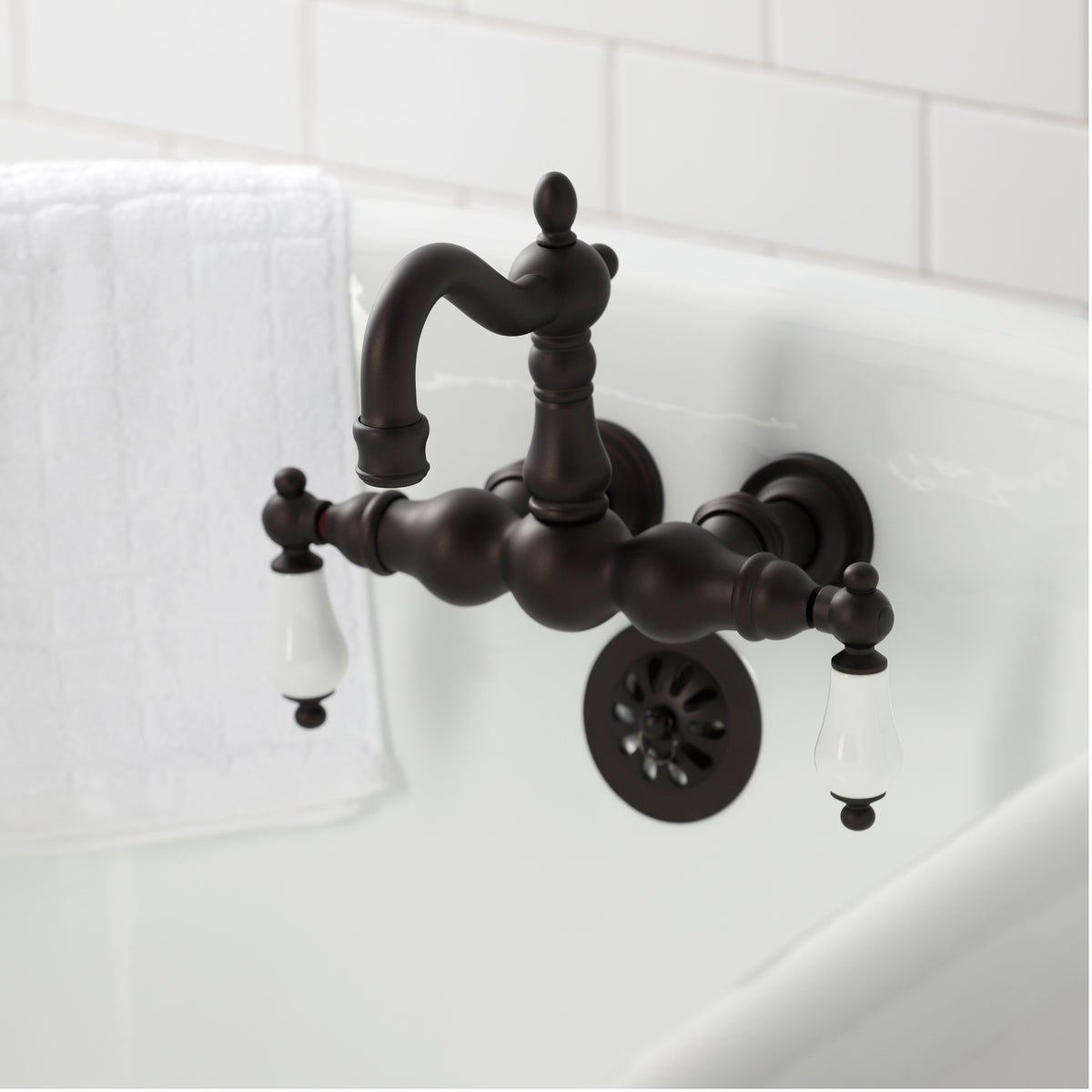 Heritage 3-3/8&quot; Tub Wall Mount Clawfoot Tub Faucet