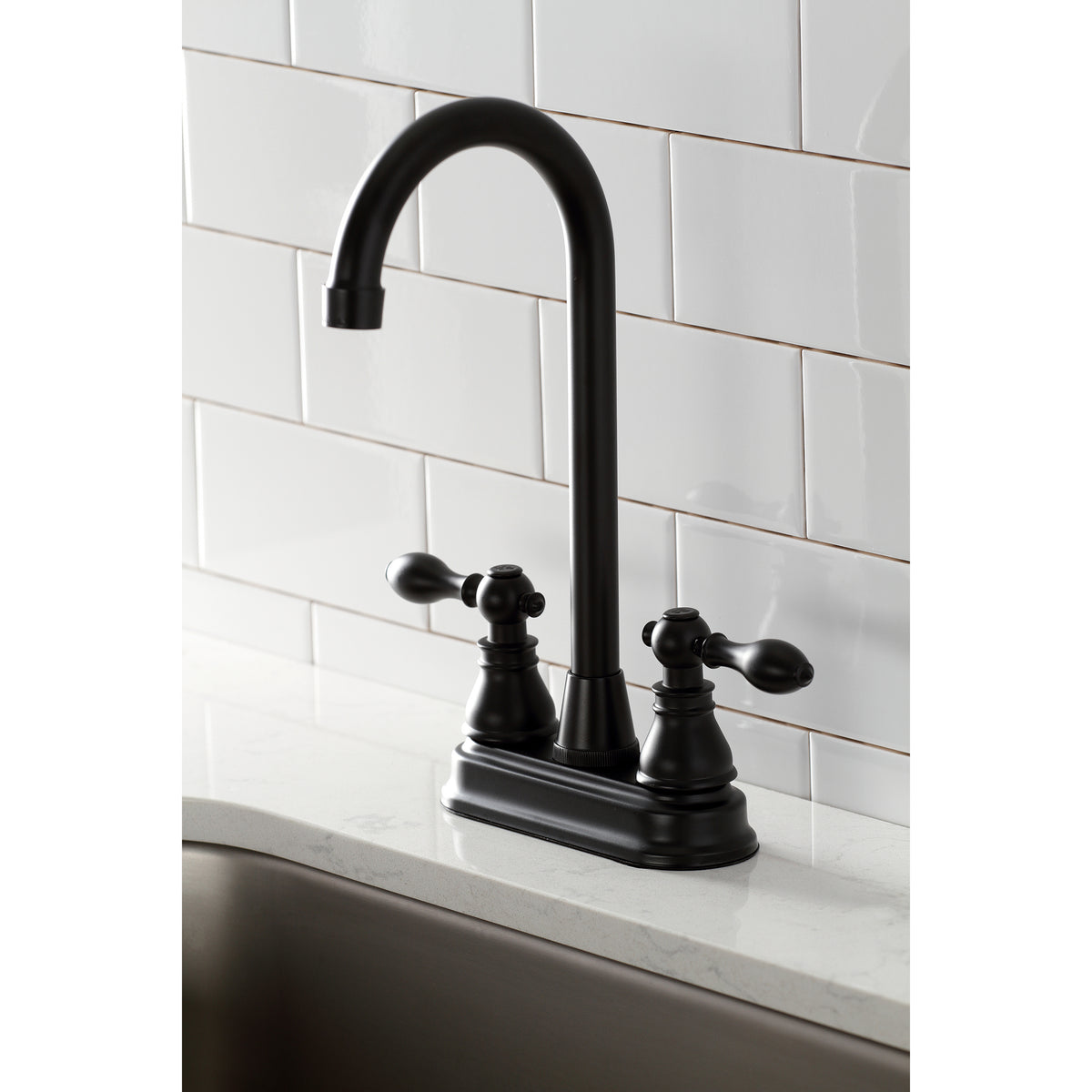 Kingston Brass KB491ACL American Classic Two-Handle High-Arc Bar Faucet