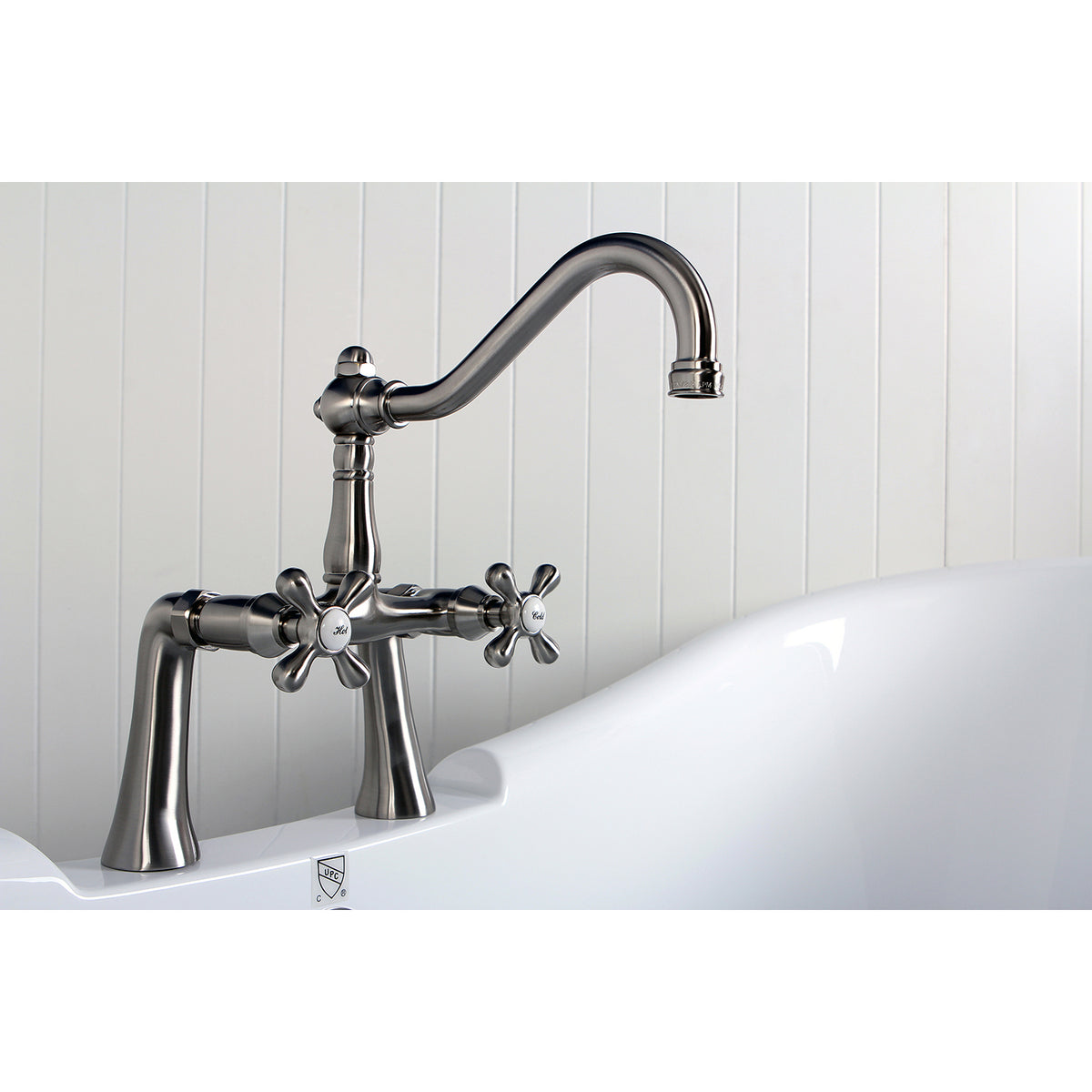 Restoration 7-Inch Center Deck Mount Clawfoot Tub Faucet
