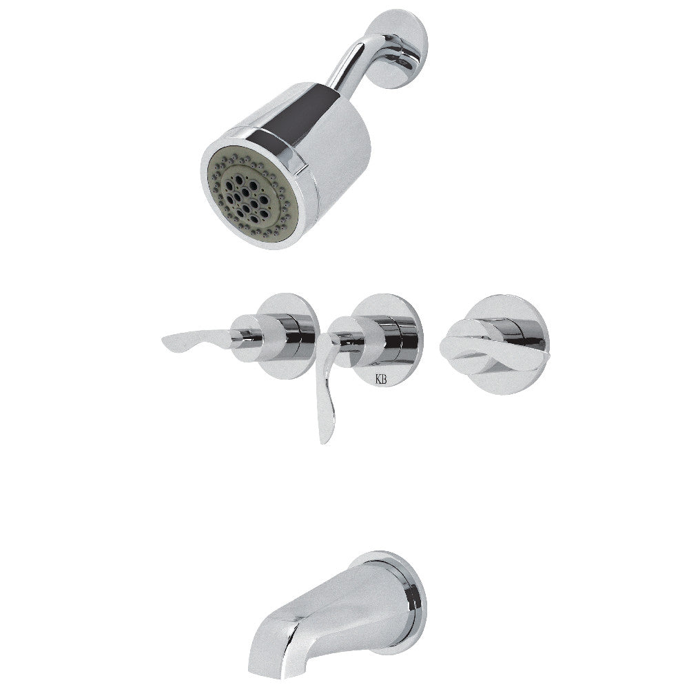 Serena Three-Handle Tub and Shower Faucet