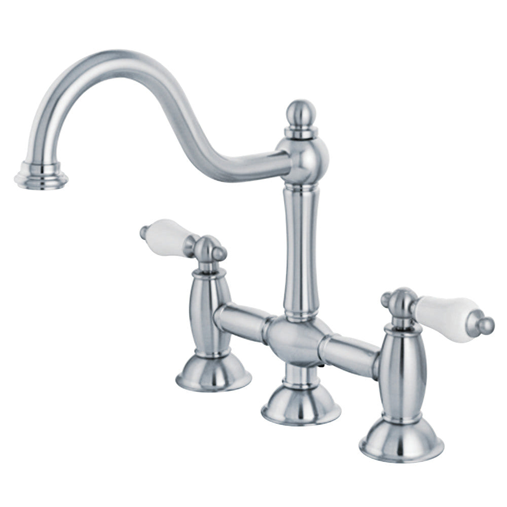 Kingston Brass KS3788PL Restoration Bridge Kitchen Faucet
