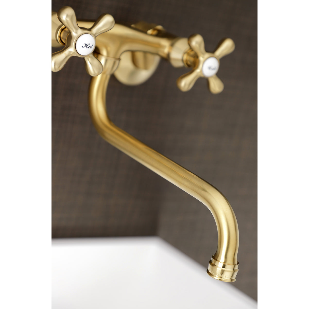 Kingston Brass KS215SN Kingston Two Handle Wall Mount Bathroom Faucet