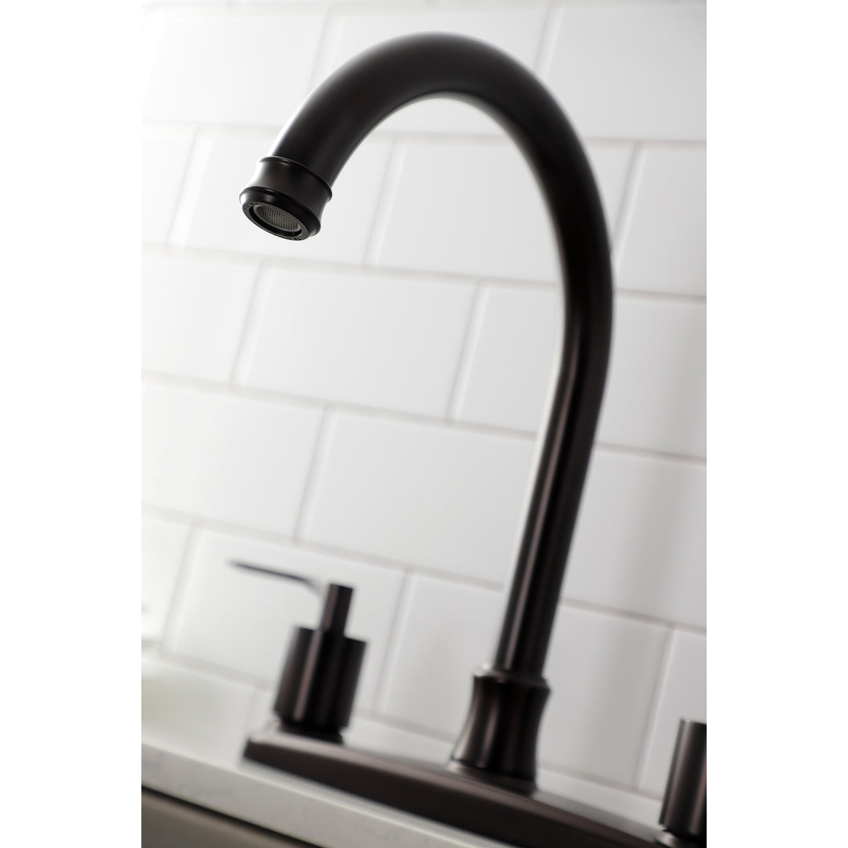 Kingston Brass FB7798SVLSP Serena Centerset Kitchen Faucet with Plastic Sprayer