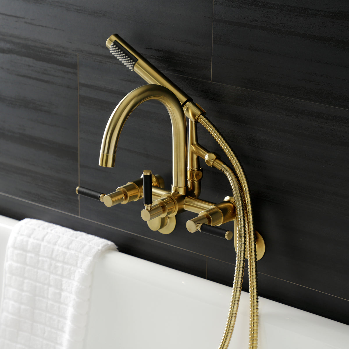 Vintage AE8150DKL Kaiser 7-Inch Adjustable Wall Mount Clawfoot Tub Faucet