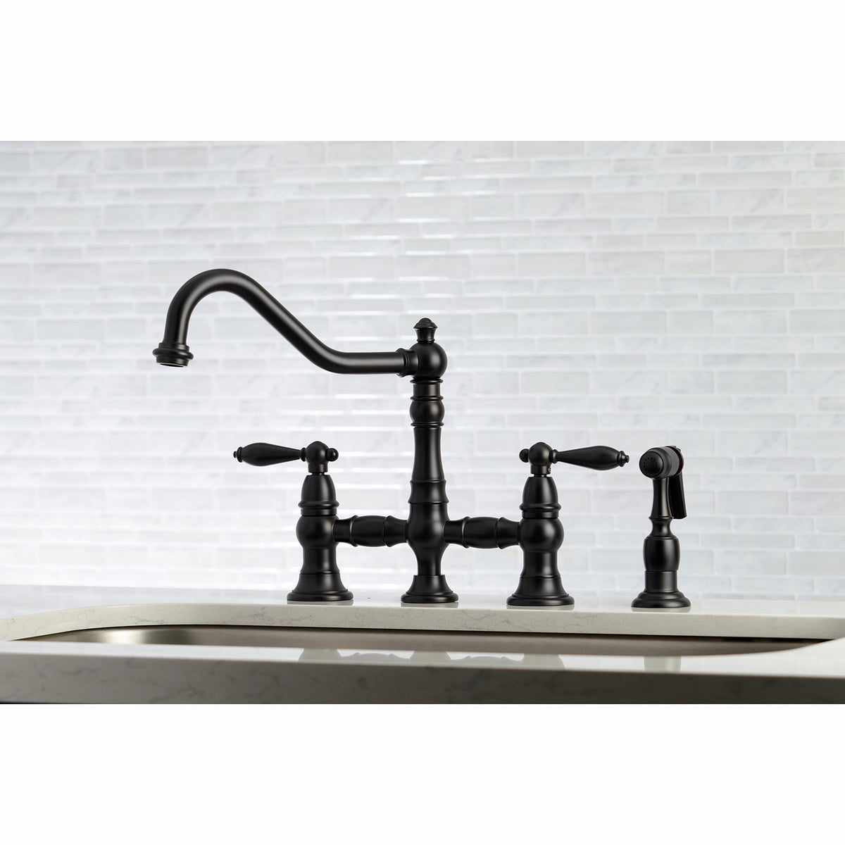 Kingston Brass KS3270ALBS Kitchen Faucet with Side Sprayer