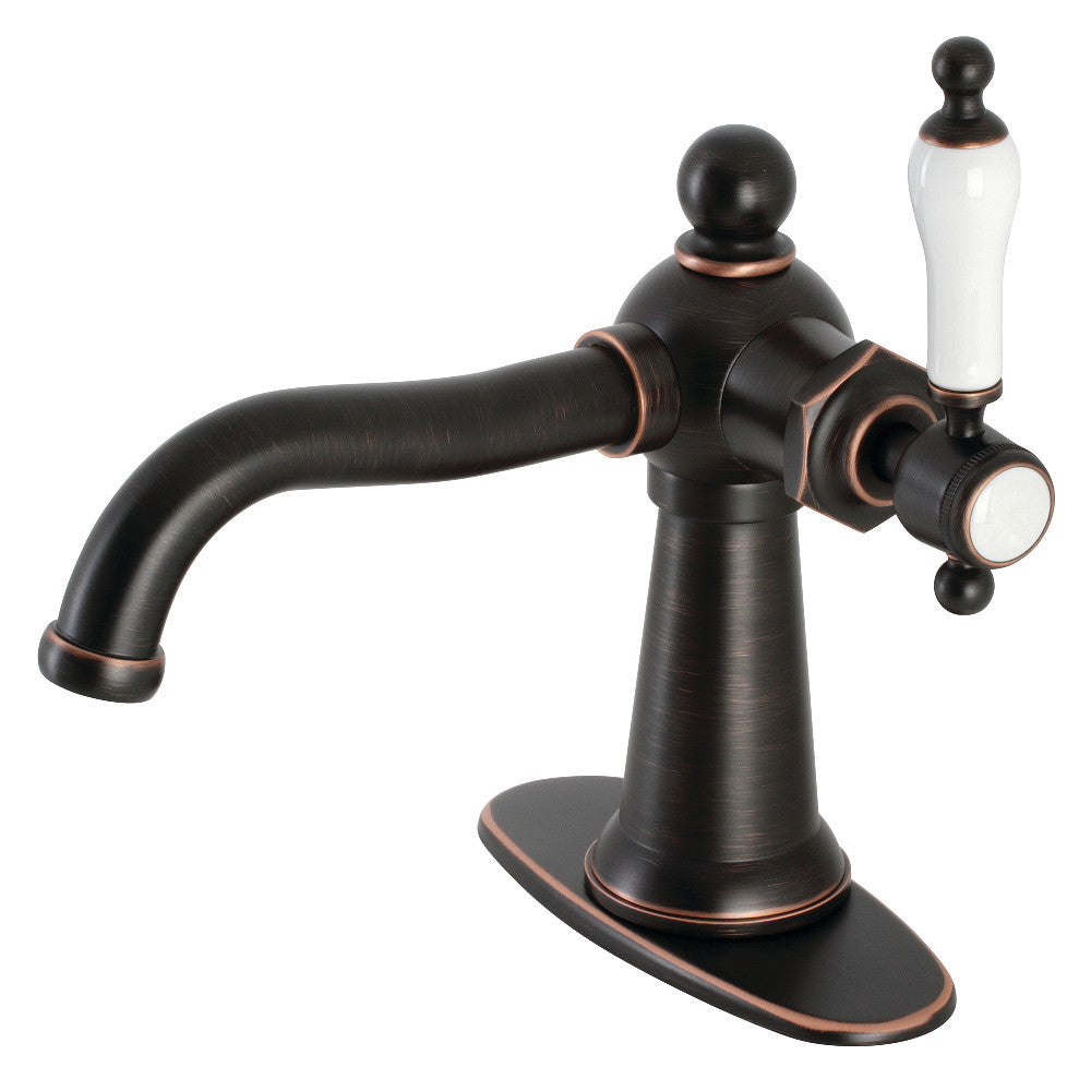 Kingston Brass KSD154KLCP Nautical Single-Handle Bathroom Faucet with Push Pop-Up