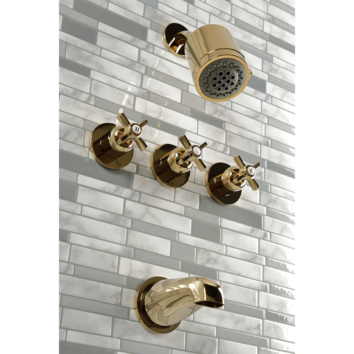 Millennium Three-Handle Tub and Shower Faucet