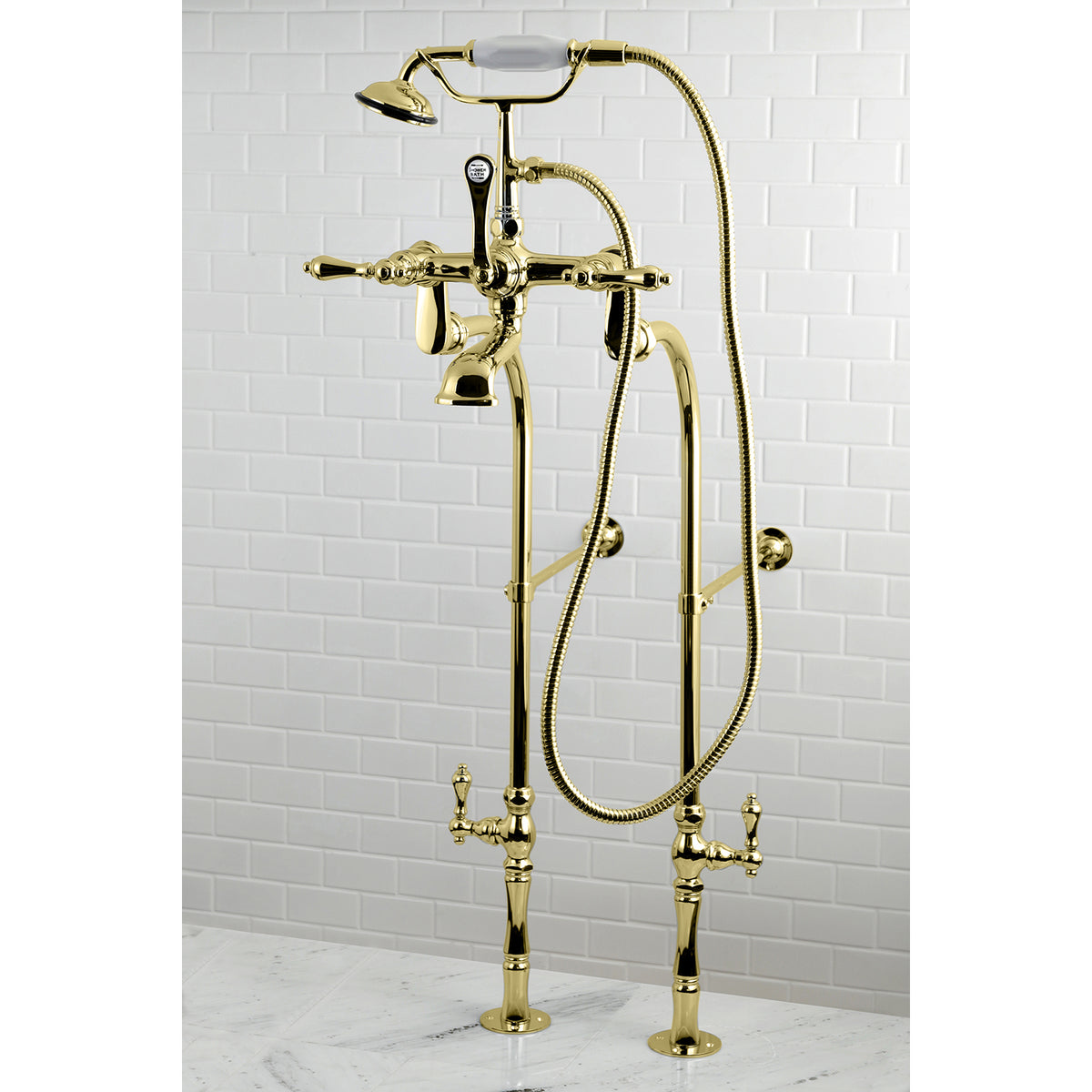 Vintage Freestanding Clawfoot Tub Faucet Package with Supply Line