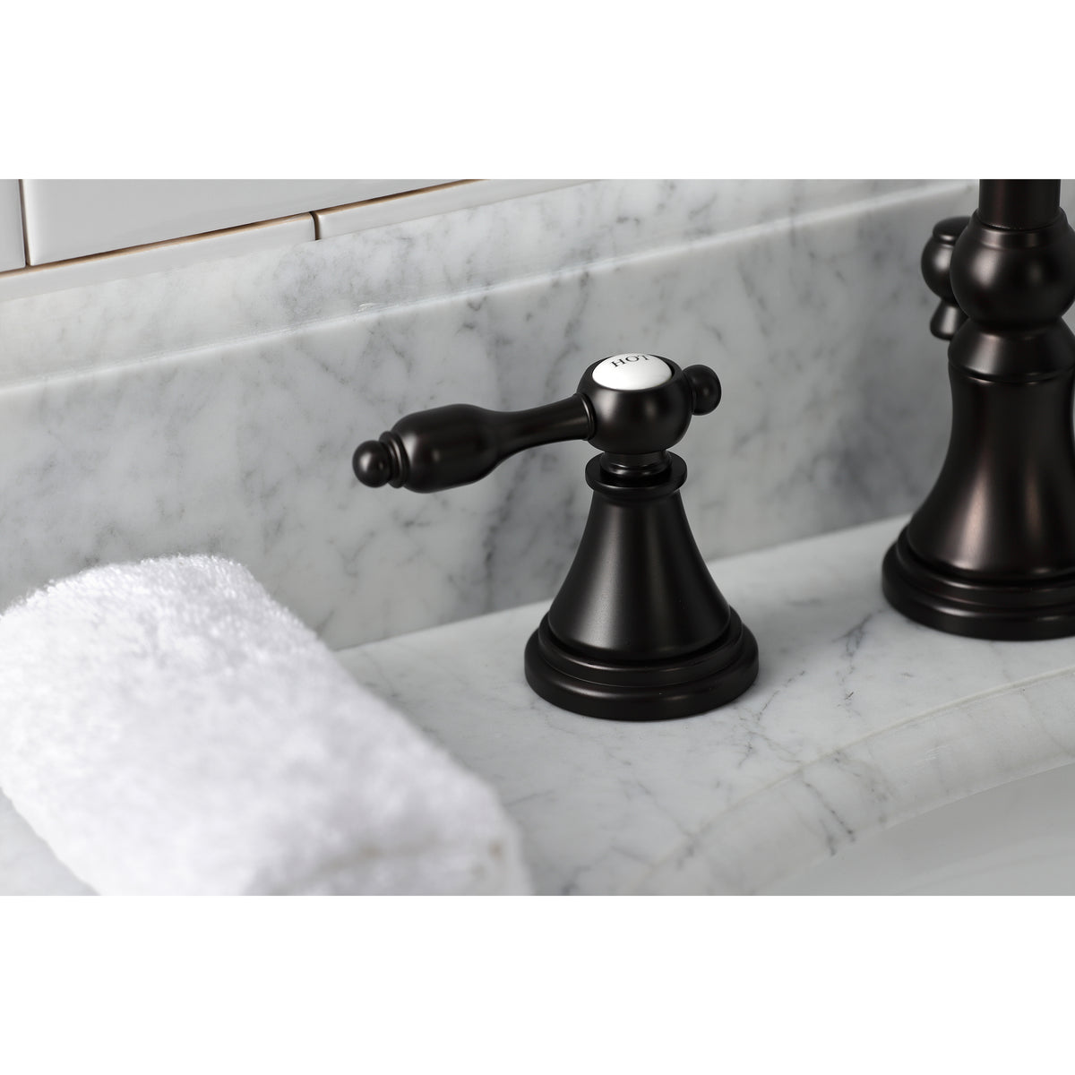 Kingston Brass KS2981TAL Tudor Widespread Bathroom Faucet with Brass Pop-Up