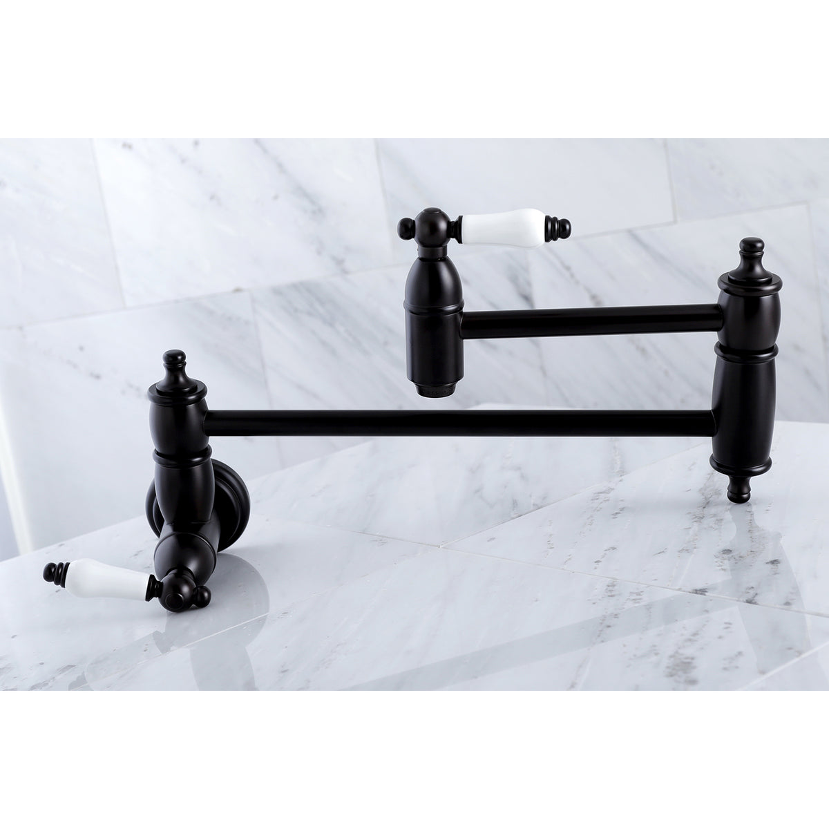 Kingston Brass KS3106PL Restoration Wall Mount Pot Filler Kitchen Faucet