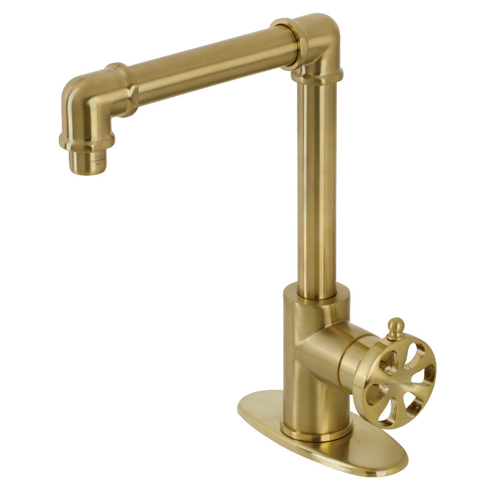 Kingston Brass KSD144RXPN Single-Handle 1-Hole Deck Mount Bathroom Faucet with Push Pop-Up