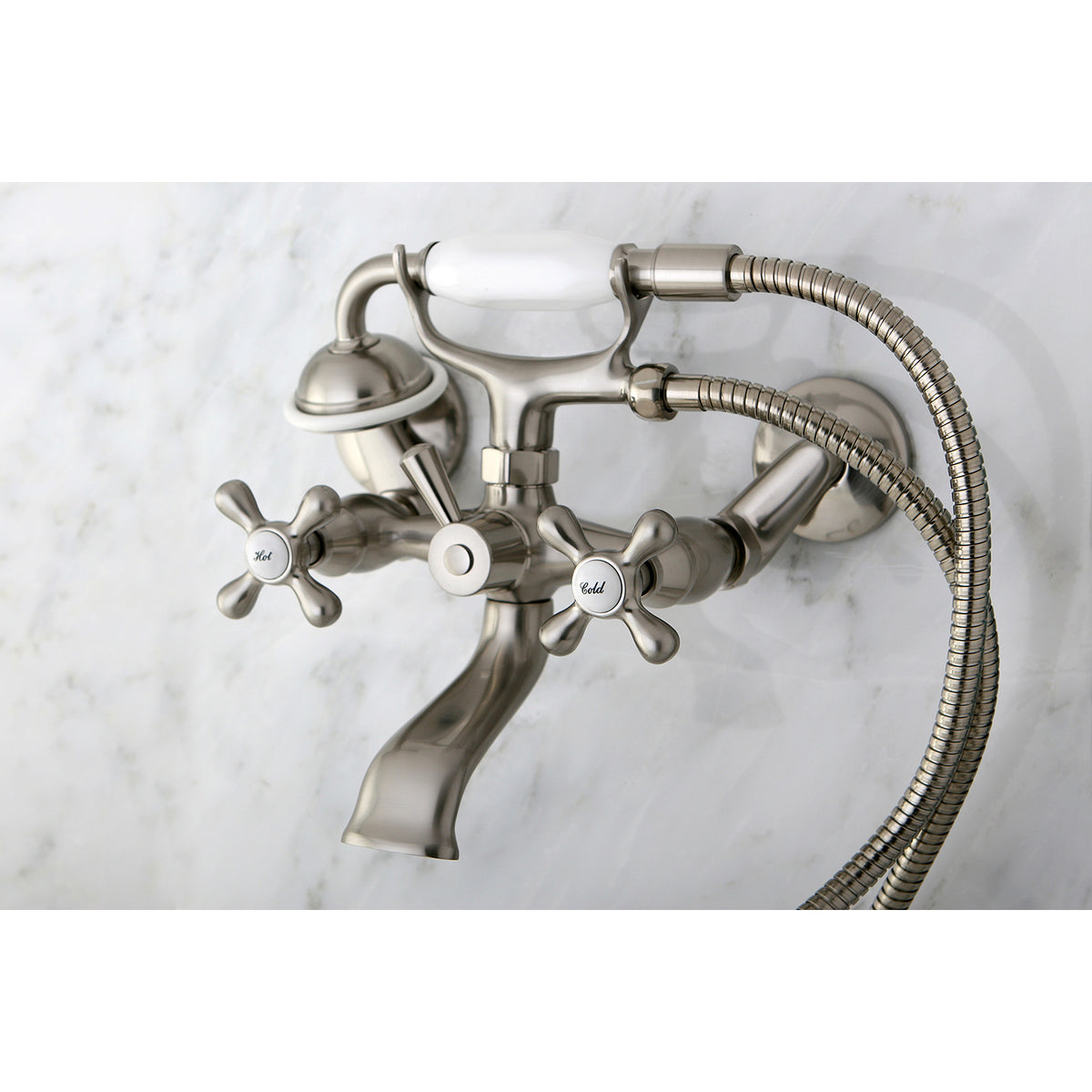 Kingston Wall Mount Clawfoot Tub Faucet with Hand Shower