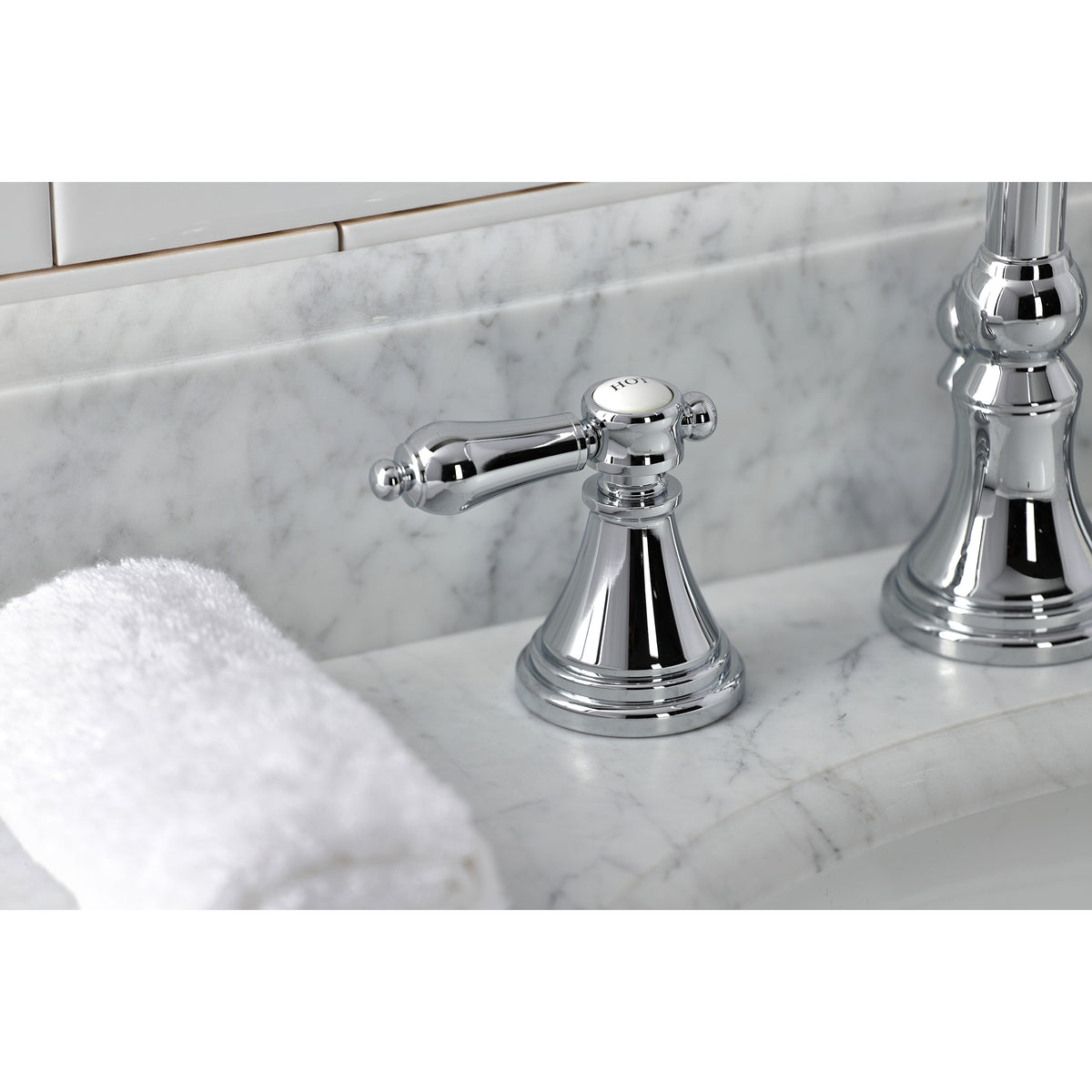 Kingston Brass KS2981BAL Heirloom Widespread Bathroom Faucet with Brass Pop-Up