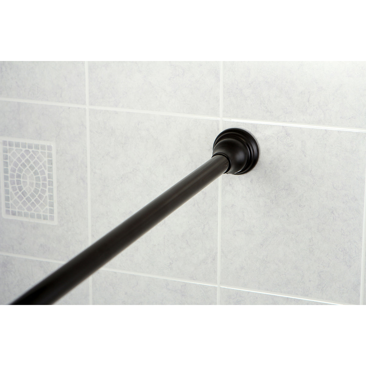 Kingston Brass Americana 72&quot; Tension Shower Rod with Decorative Flange