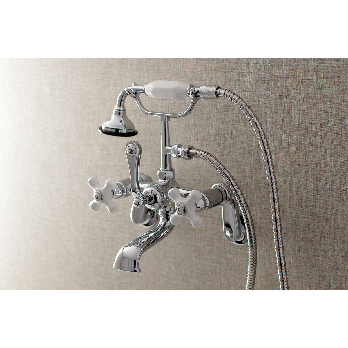 Aqua Vintage Wall Mount Tub Faucet with Hand Shower