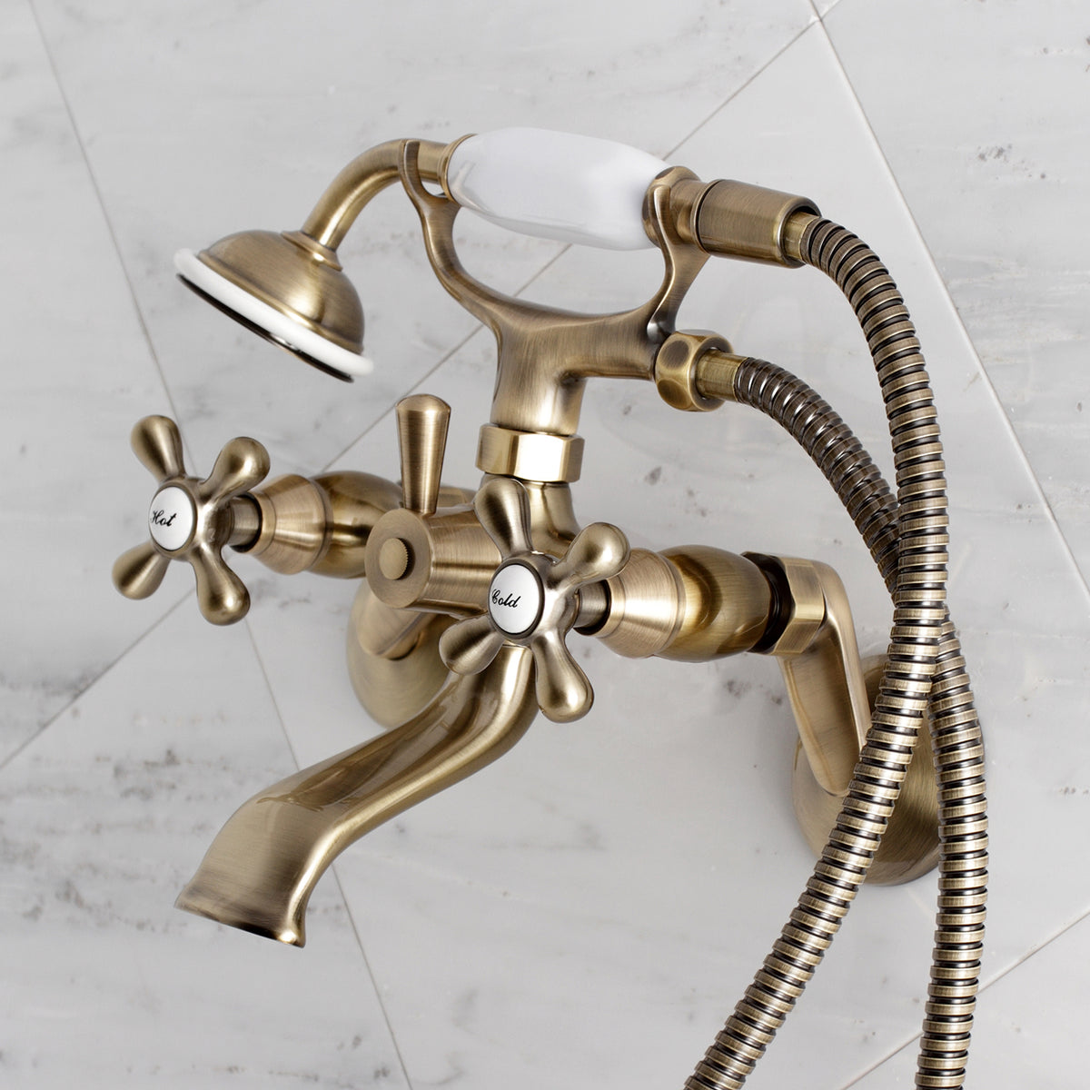 Kingston Wall Mount Clawfoot Tub Faucet with Hand Shower