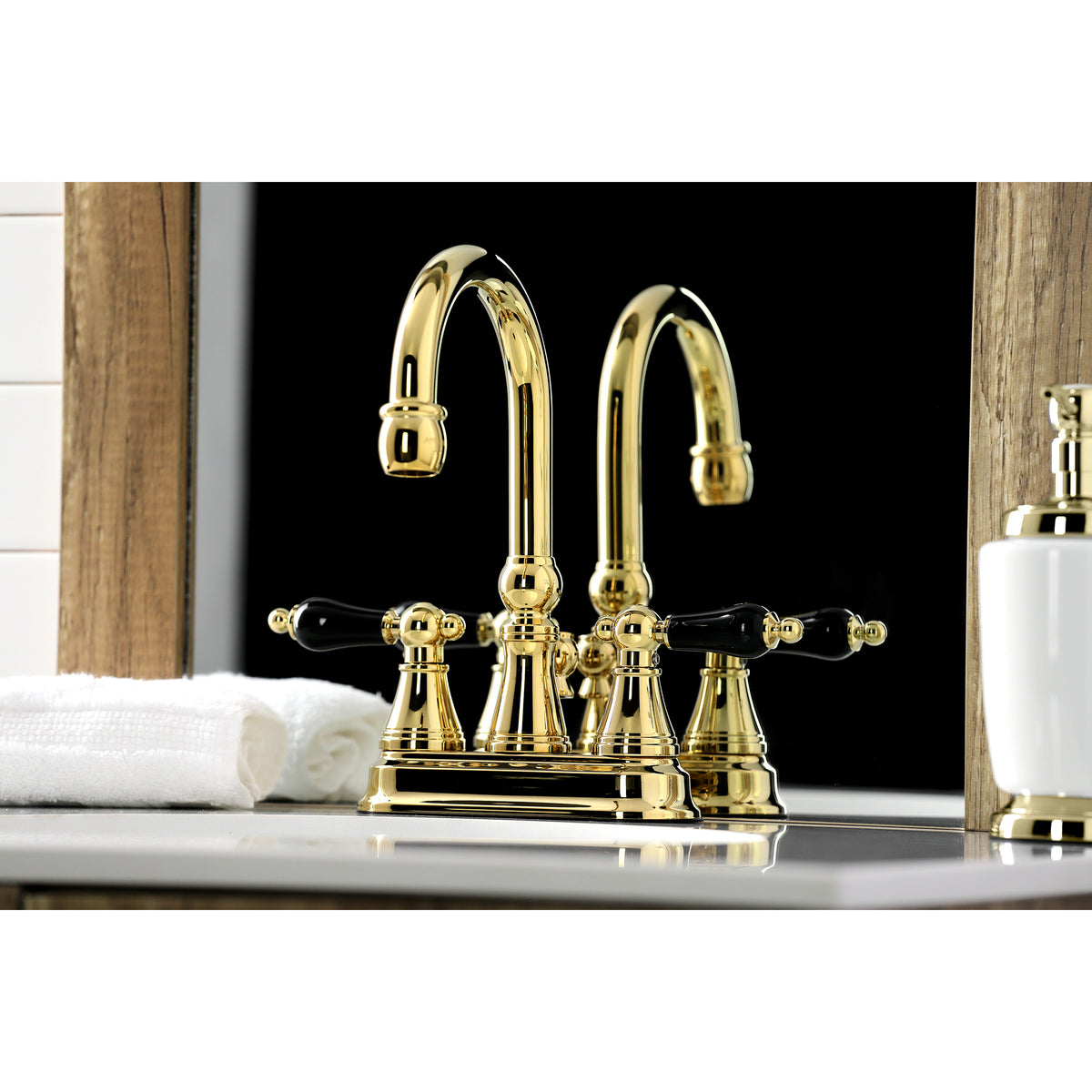 Kingston Brass KS2612PKL Duchess 4 in. Centerset Bathroom Faucet with Brass Pop-Up