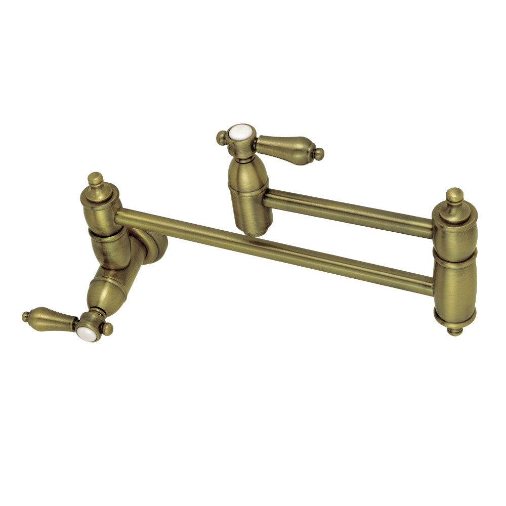 Kingston Brass KS3106BAL Heirloom Wall Mount Pot Filler Kitchen Faucet