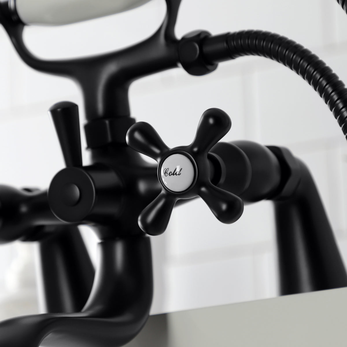 Kingston Deck Mount Clawfoot Tub Faucet with Hand Shower