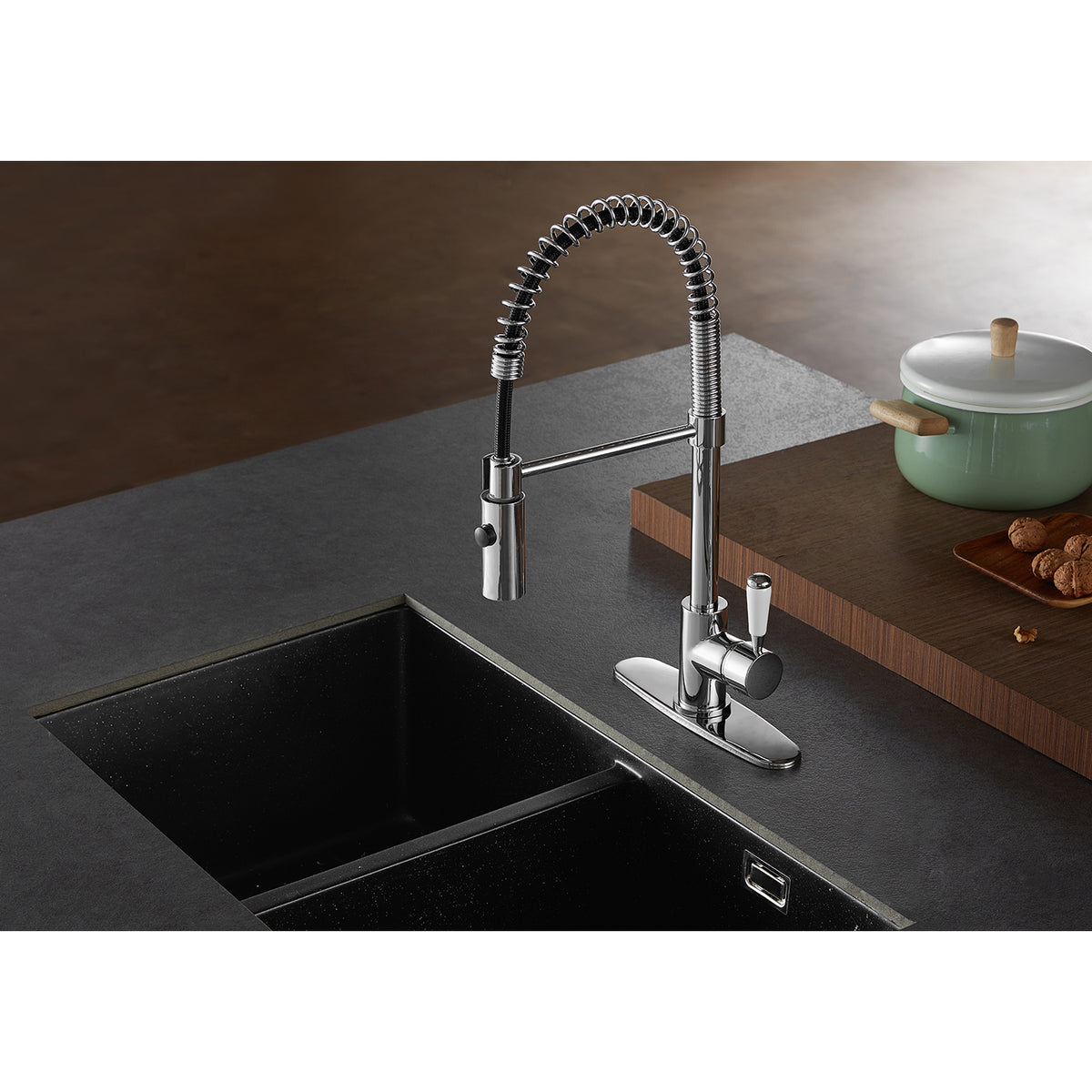 Gourmetier LS8777DPL Paris Single-Handle Pre-Rinse Kitchen Faucet