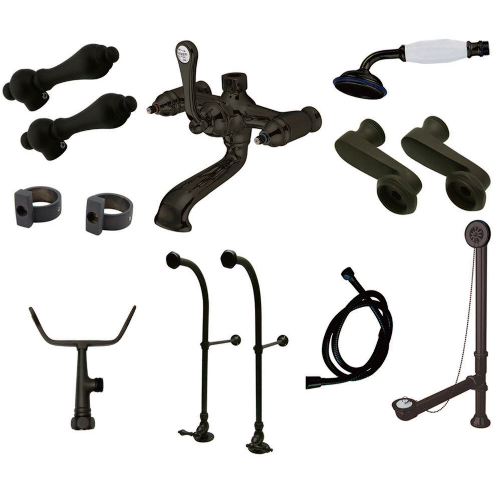 Vintage Freestanding Clawfoot Tub Faucet Package with Supply Line