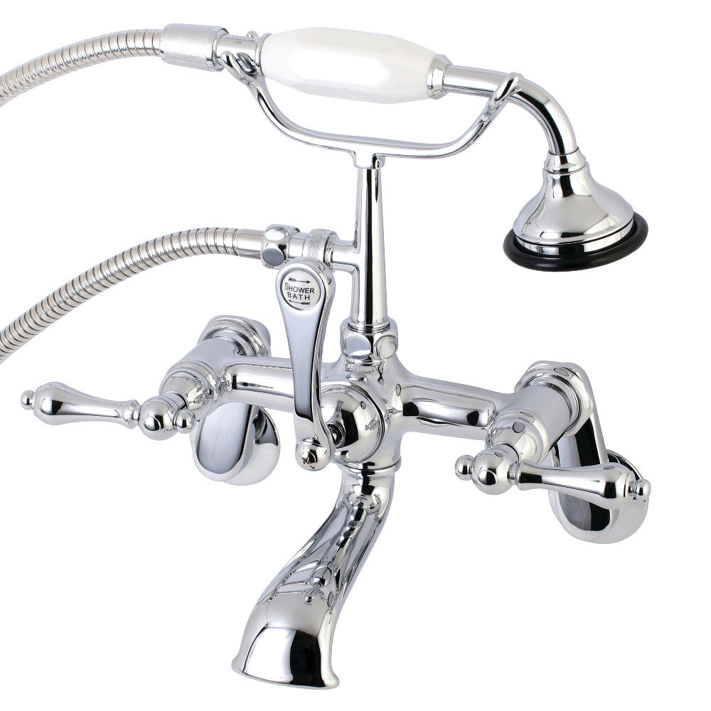 Aqua Vintage 7-Inch Adjustable Wall Mount Tub Faucet with Hand Shower