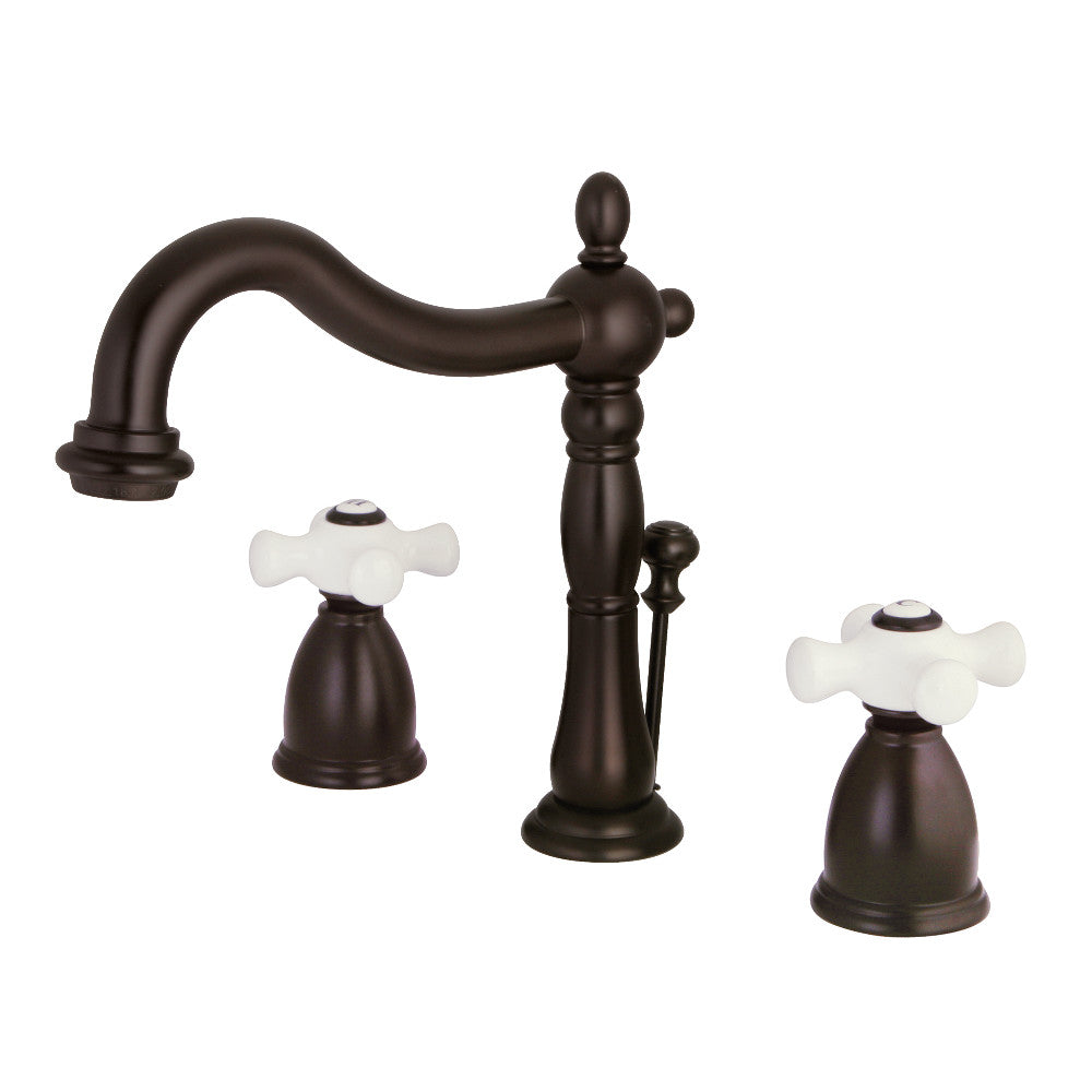 Kingston Brass KB1976PX Heritage Widespread Bathroom Faucet with Brass Pop-Up