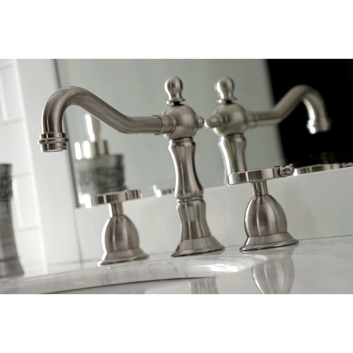 Kingston Brass KS1978RX Belknap Widespread Bathroom Faucet with Brass Pop-Up