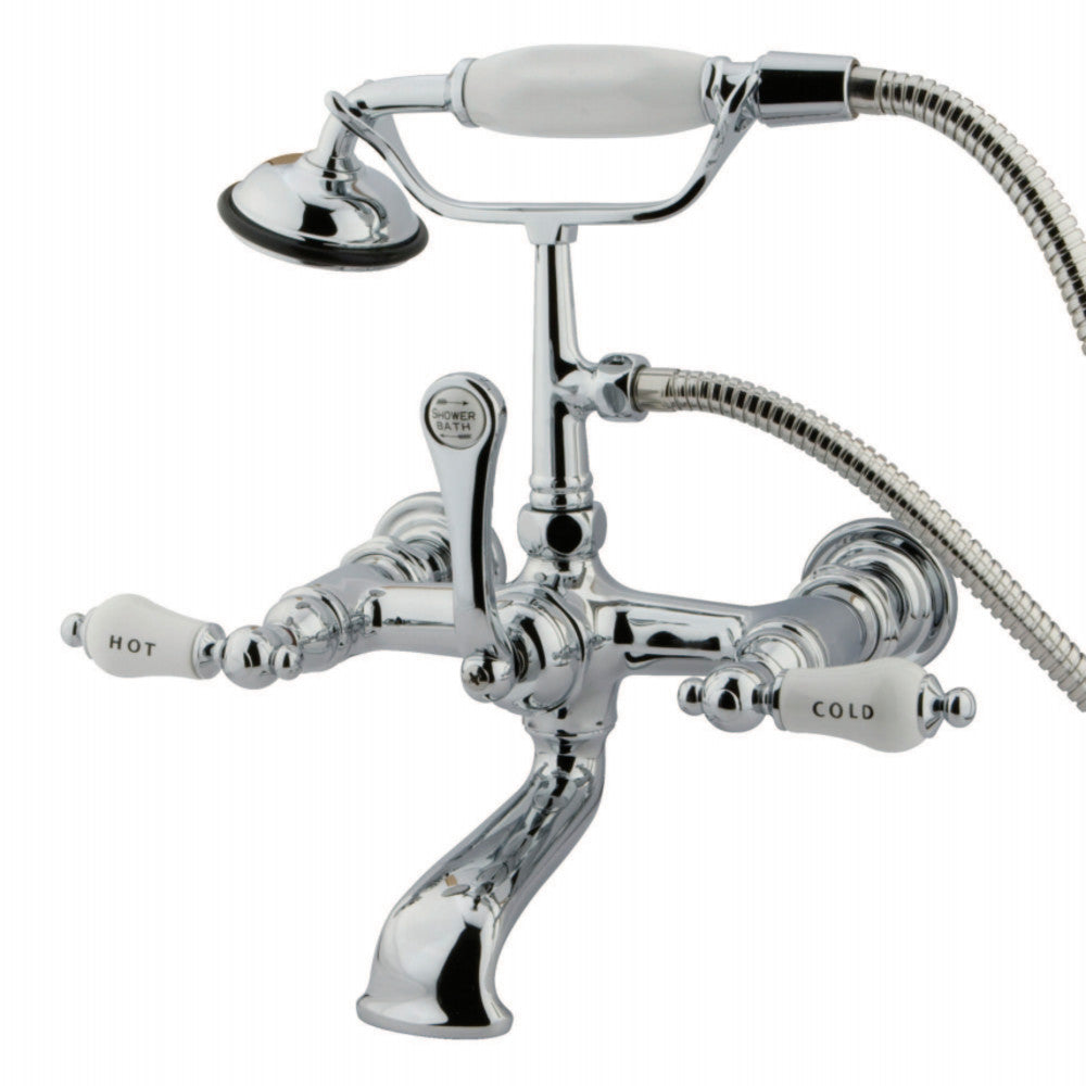 Vintage 7-Inch Wall Mount Tub Faucet with Hand Shower