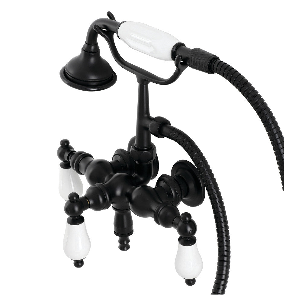 Aqua Vintage 3-3/8 Inch Wall Mount Tub Faucet with Hand Shower