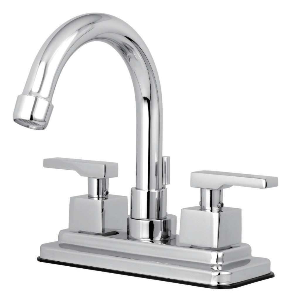 Kingston Brass KS8668QLL Executive 4 in. Centerset Bathroom Faucet with Brass Pop-Up